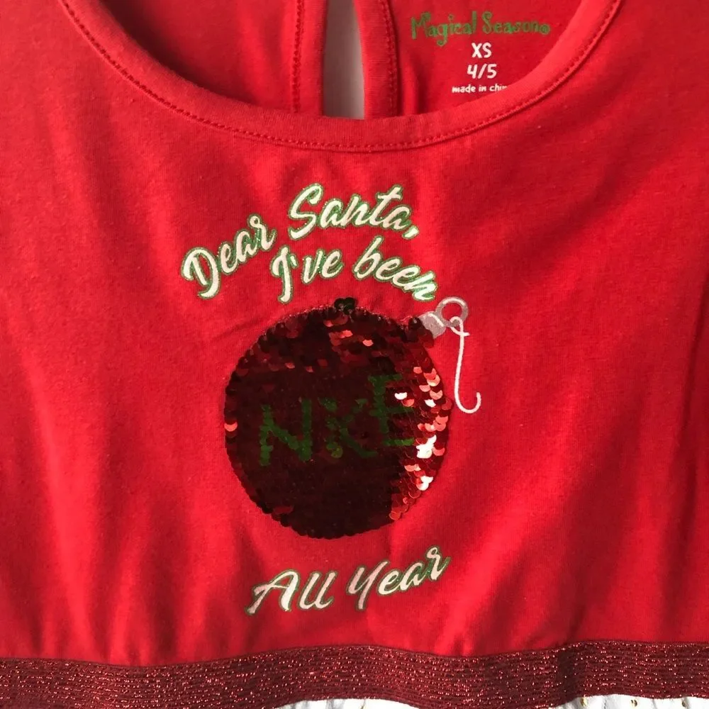 NWT Christmas Dress Girl’s Nice |Naughty Size XS. Magical Season. Multicolor
